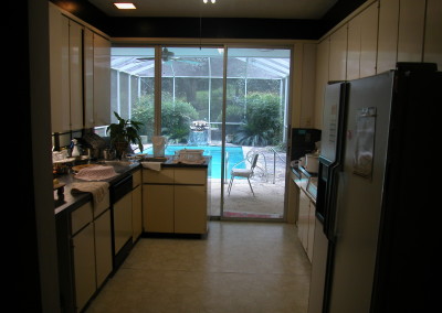 Original 1964 kitchen; looking towards the pool